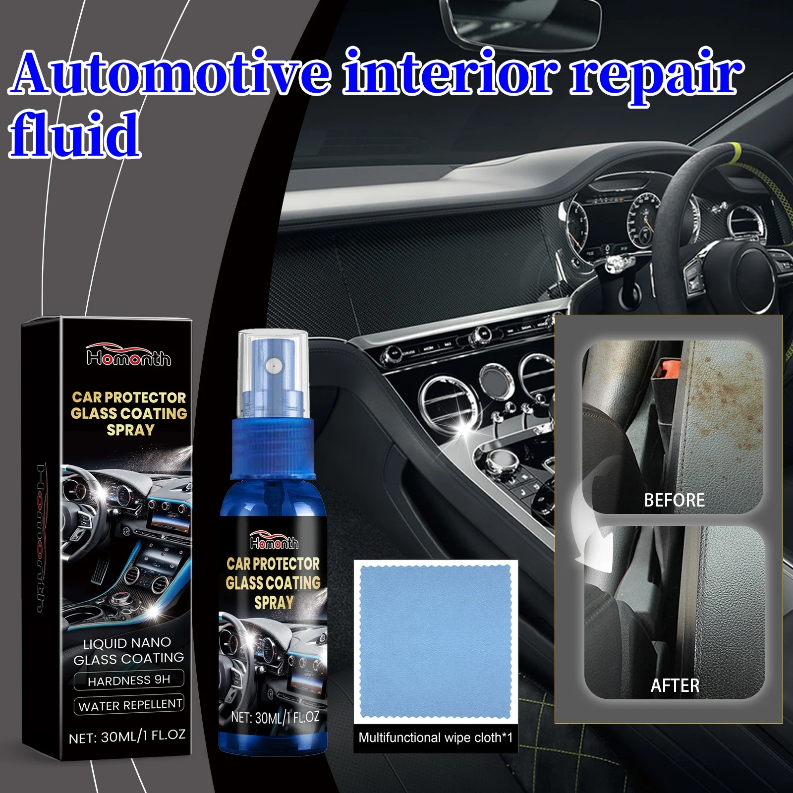 30ml Plastic Refurbished Coating Agent Plastic Exterior And Interior Recovery Renovator Trim Restorer For Cars Maintenance Agent