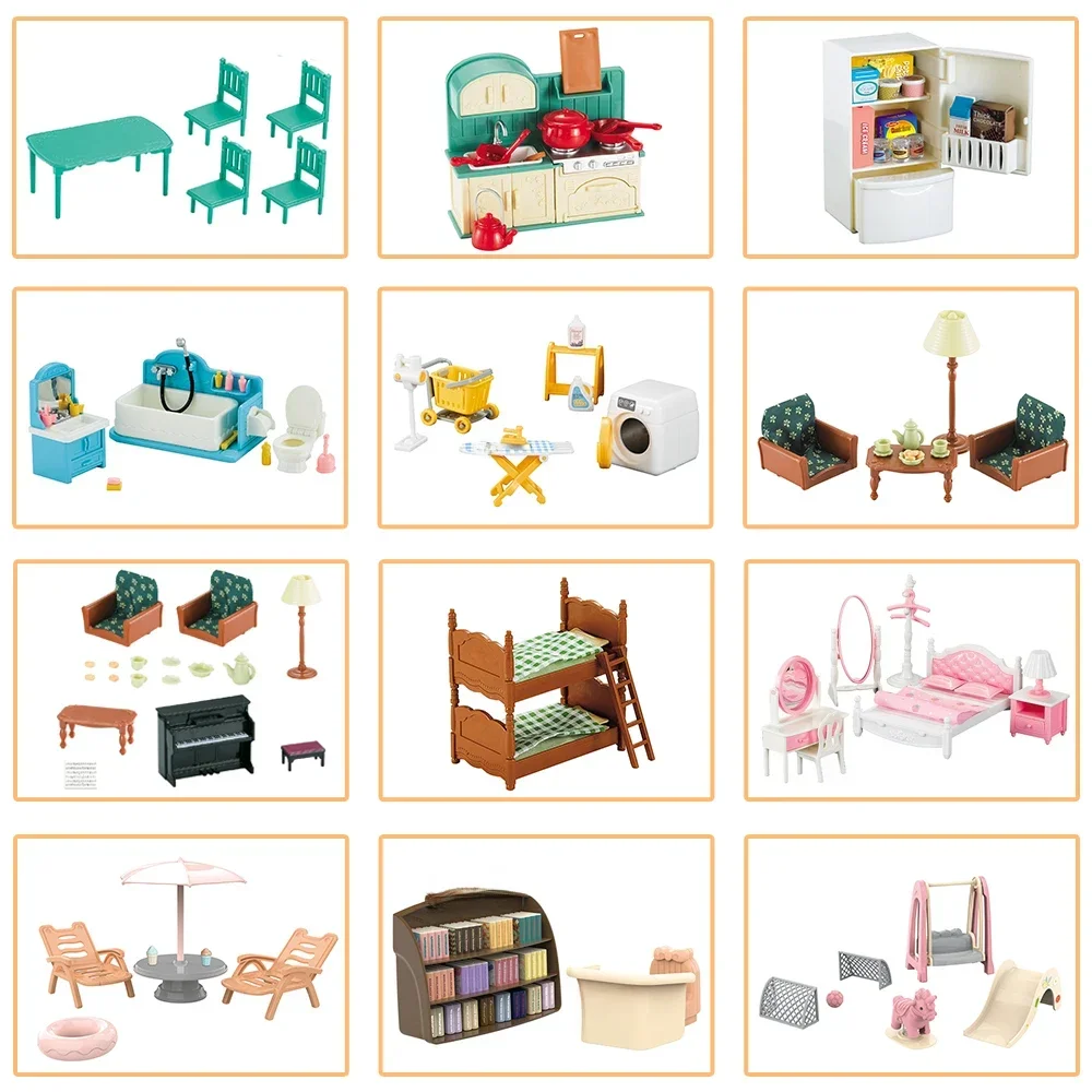 Zabawki lalki leśna rodzina Montessori kuchnia miniaturowy domek dla lalek 1/12 zabawki akcesoria kuchenne meble do domku dla lalek zabawki dla dziewczynek — zdjęcie 2