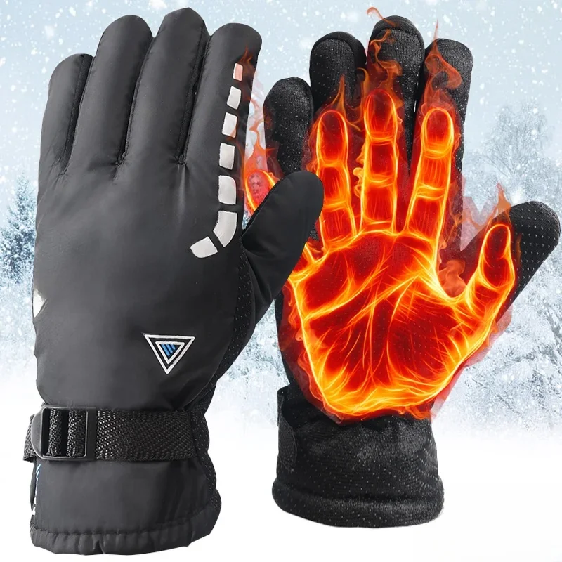 AliExpress WRELS Winter Cycling Gloves Men Outdoor Waterproof Skiing Riding Hiking Motorcycle Warm Mitten Gloves Unisex Thermal Sport Gloves