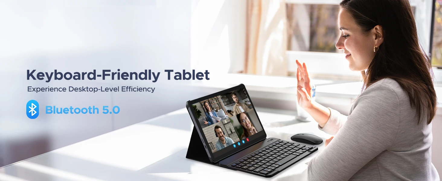 POCKAM P10PRO 10.1 Inch Tablet, Android 16 Tablets with 120Hz Display, 48GB+128GB/2TB, T7250 Octa-Core, 8800mAh, Widevine L1, Gemini AI, 13MP+5MP, 3.5mm Headphone, Tablet with Keyboard, Pen, Black