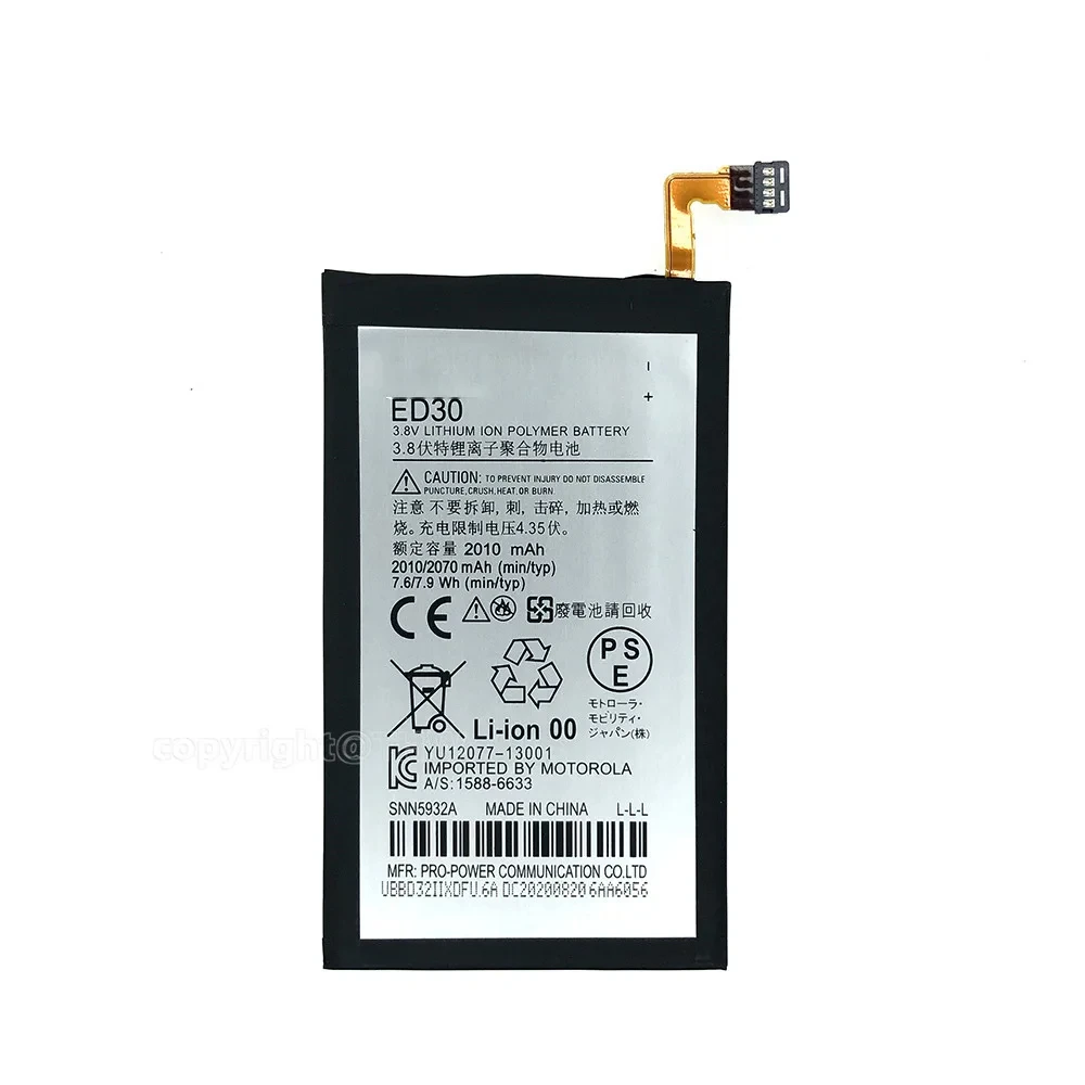 100% Original Genuine 2070mAh ED30 Battery For Motorola Moto G G2 XT1028 XT1032 XT1033 XT1034 XT1068 Replacement Batteries