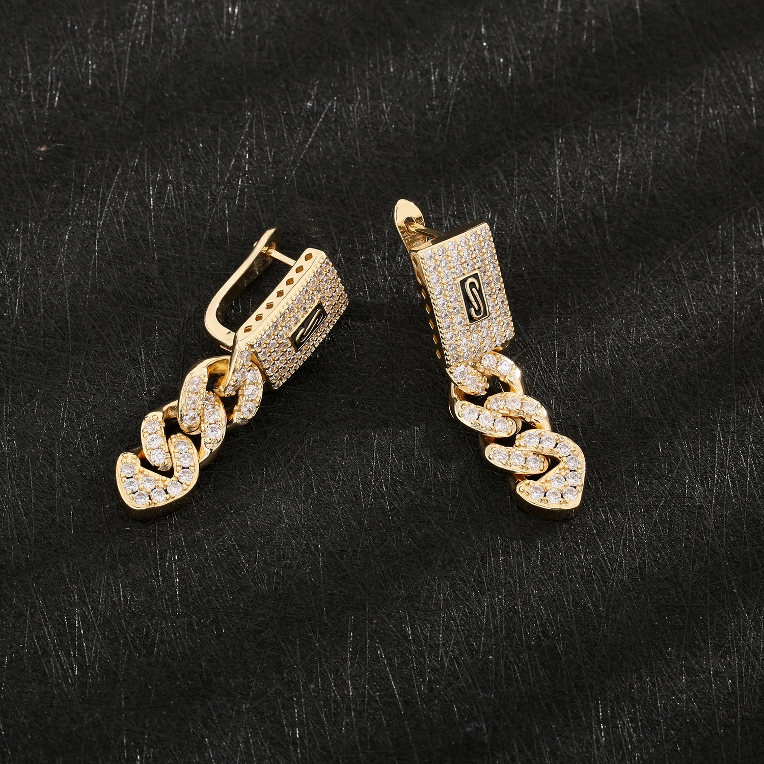 2024 Monaco Cuban hip-hop earrings female earrings 14K gold-plated jewelry fashion girls accessories exquisite support wholesale - view 4