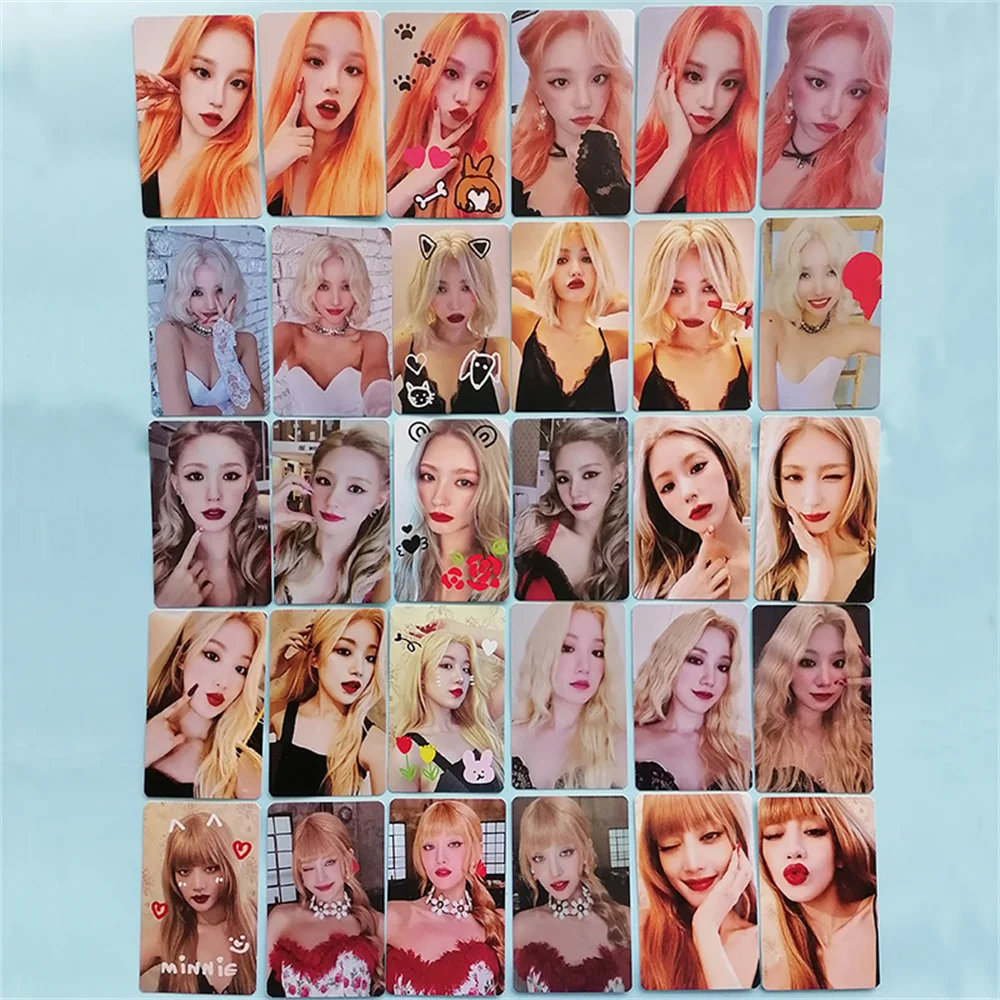 Kpop 6Pcs/Set Idol (G)I-Dle Album I Love Photocard Small Lomo Cards High-definition Printed MINNIE MIYEON  For Fan Collection