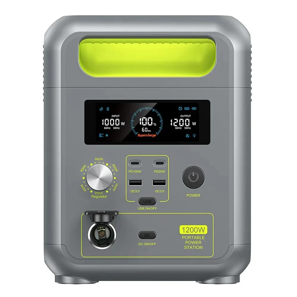 F1200 Portable Power Station + FOSSiBOT SP200 Foldable Solar Panel, 1024Wh Capacity, 1200W Rated Power, 7 Output Ports