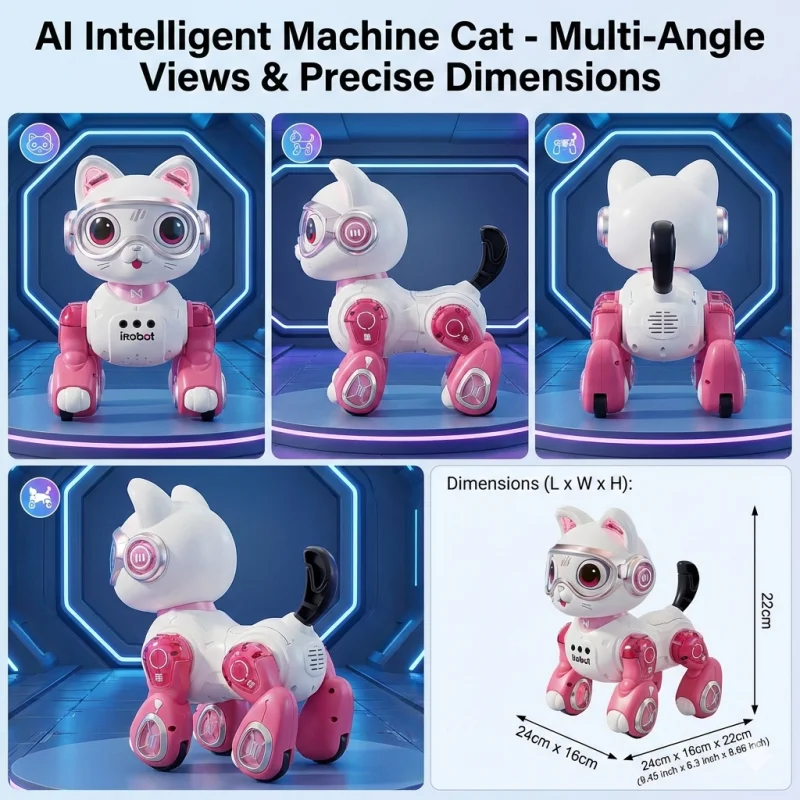 

Интеллектуальный робот-собака YIMI: программируемая игрушка для трюков со светодиодами, музыкой, пультом ДУ и функцией танцев, электронный питомец в подарок