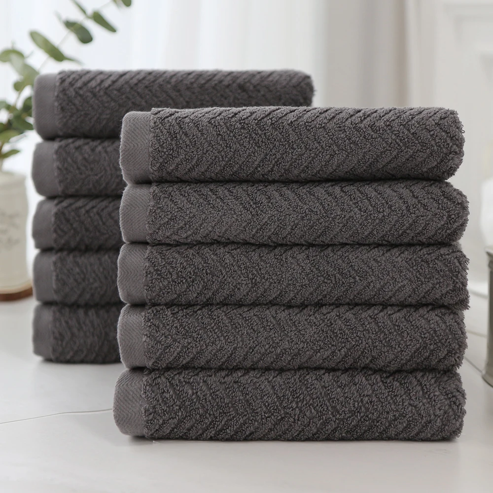 [Cotton Cloud] Very Tom 220g 100% Cotton, Herringbone 40 Number Hotel Towels, Deep Gray 5/10 Pips, bath towel, 40*80cm Cotton Cloud