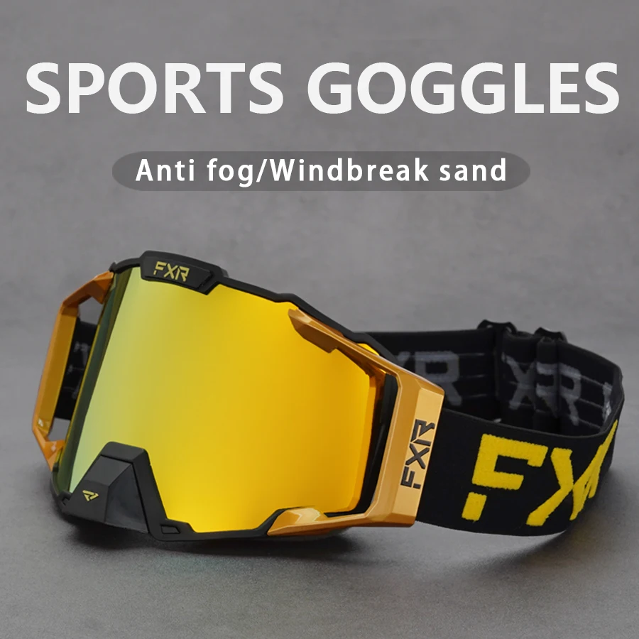 FXR Motorcycle Goggles Anti-Fog Snowboard Ski Glasses Men Women Motocross Glasses Cycling Racing Skiing Goggles