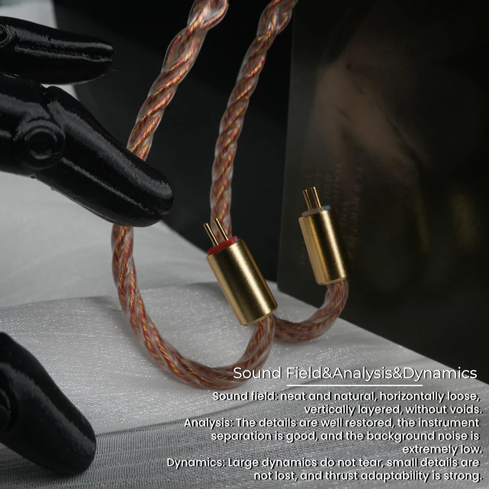 ZiSin344 IEM ケーブル、3.5-4.4mm 金メッキプラグ付き 0.78 2pin 2