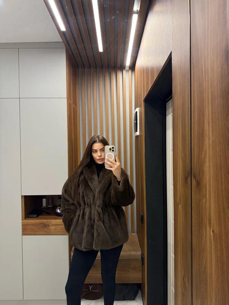 Mumaroho 2026 Winter Women Luxury Faux Fur Jacket Plush Coat Thick Warm Heavyweight Soft Fuzzy Outerwear Overcoat Thermal Lining