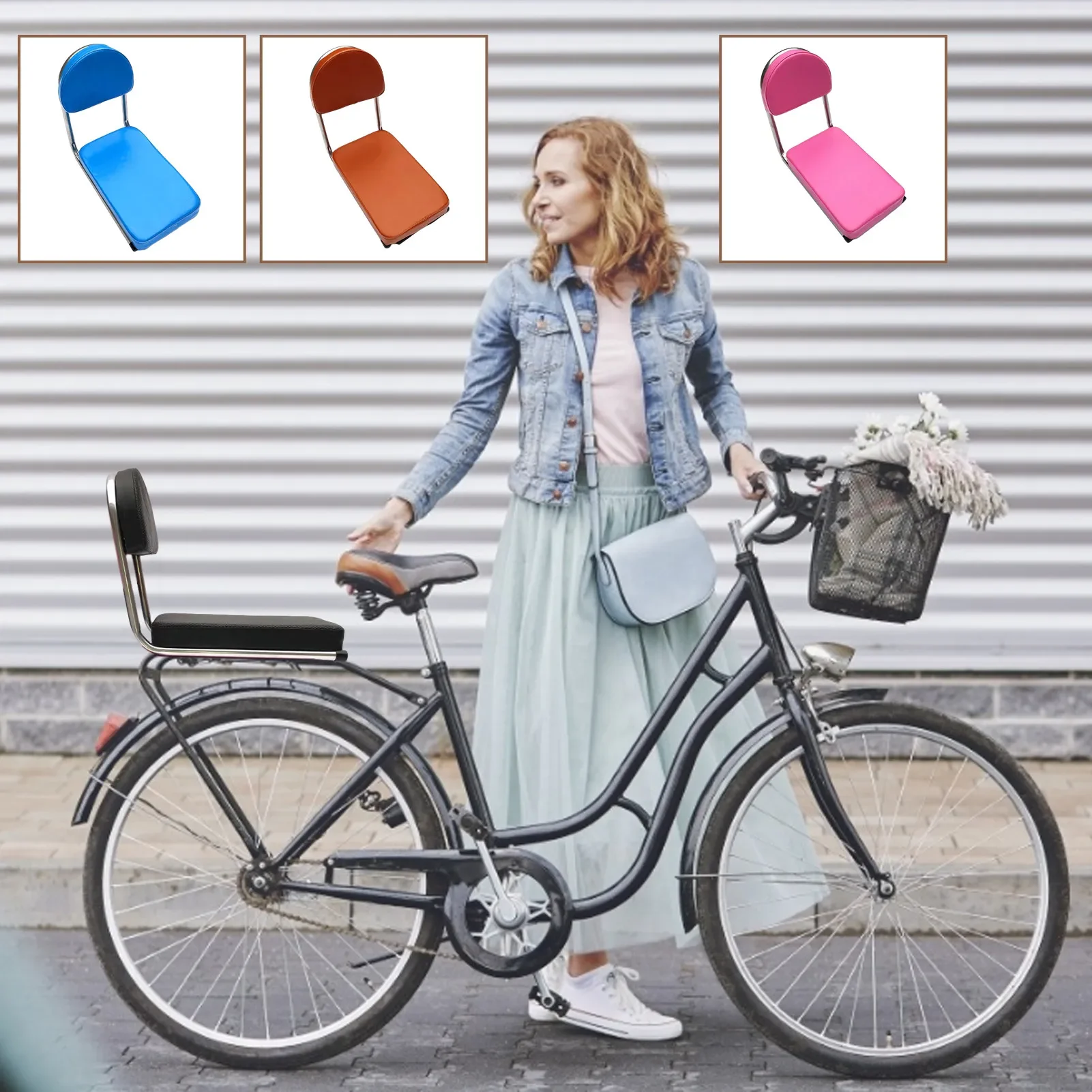 AliExpress Bicycle Rear Seat Cushion Color Seat Child Backrest Cushion Thickened Rear Shelf Seat Cushion Rear