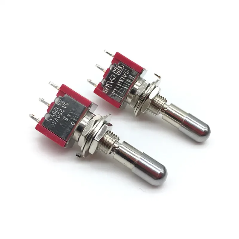 2 sztuk SH T8013-LKBQ dźwignia blokująca 3Pin 3 pozycja ON-OFF-ON SPDT Mini przełącznik samozamykające — zdjęcie 2
