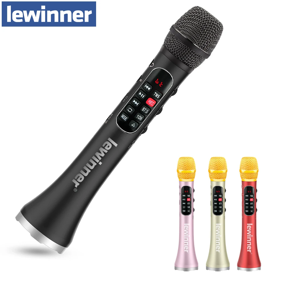 

Lewinner L-1098 karaoke Microphone 30W Professional Wireless Bluetooth Mic Handheld Portable Speaker support mobile phone live