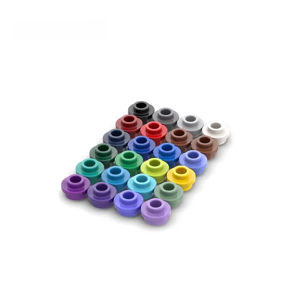 Plaque ronde 1x1 avec goujon ouvert pour blocs, particules d'assemblage MOC, pièces de bricolage, jouets de module, marque classique, enfants, 50 pièces, 85861, 28626