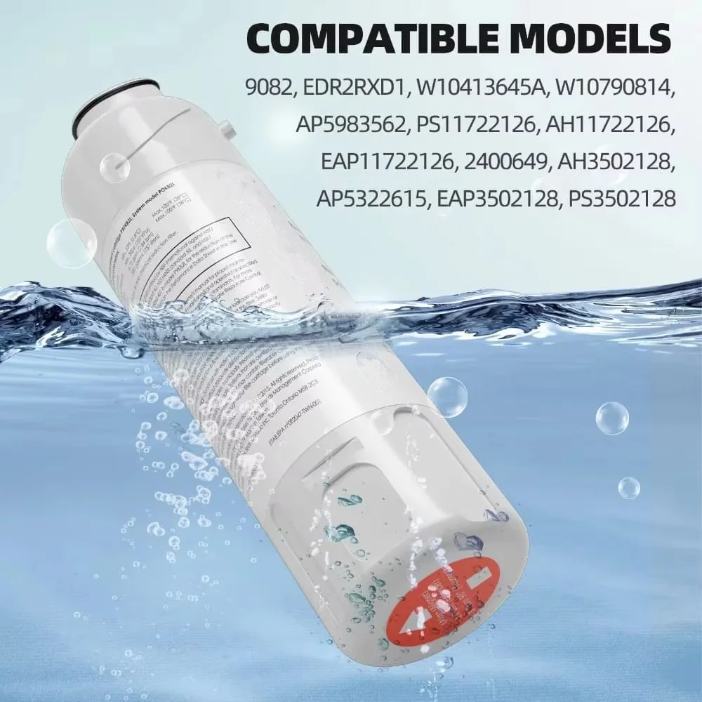 Sostituisci il filtro dell'acqua del frigorifero per Kenmore 9082 compatibile EDR2RXD1 W 10413645 UN BORPLFTR55 REPLFLTR55 RA 450022 12028325   P9WB2L