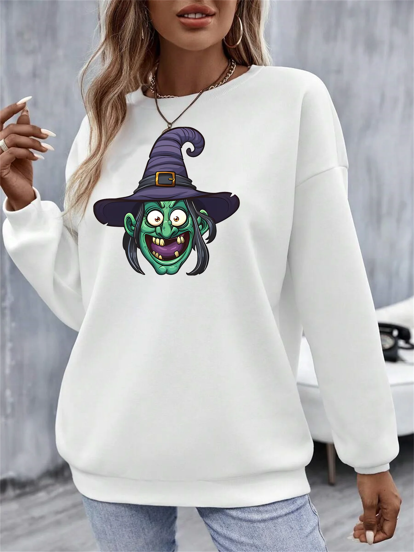 

2024 Autumn Winter Happy Halloween Evil Witch Mannen Hiphop Fashion Funny Sports Hoodies