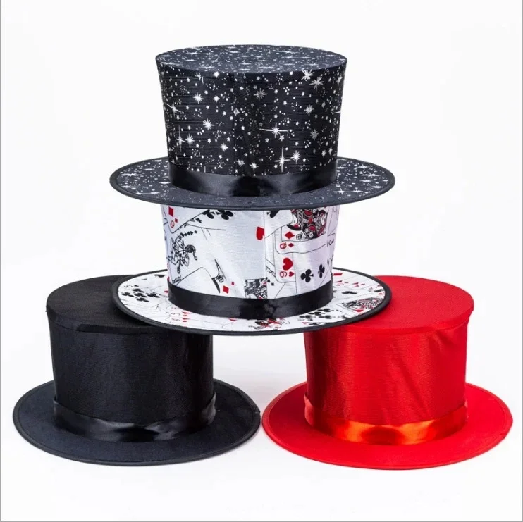 Chapeau haut-de-forme pliant avec Gimmick, accessoire de Costume, accessoire de scène, magicien