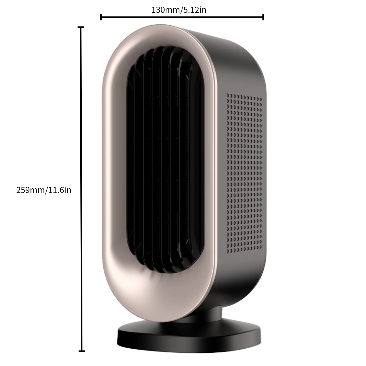 1200W PTC Ceramic Desktop Heater Space Heater Silent Low-Energy No Glowing with Overheat Protection Fireproof Material Tip-Over Power-Off for Home Office Living Room Bedroom Outdoor Travel White Gray view 8