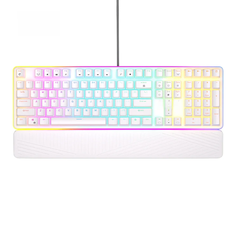 RK ROYAL KLUDGE RK918 RGB Backlight Wired Gaming Mechanical Keyboard 108 Keys Anti-Ghosting with Large LED Sorrounding Side Lamp