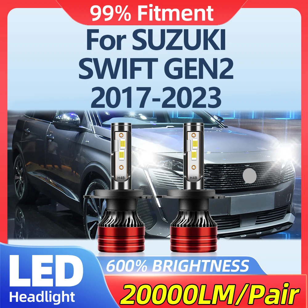 120W LED Car Headlights 20000LM Super Bright Auto Lamps 6000K Plug And Play For SUZUKI SWIFT GEN2 2017-2019 2020 2021 2022 2023