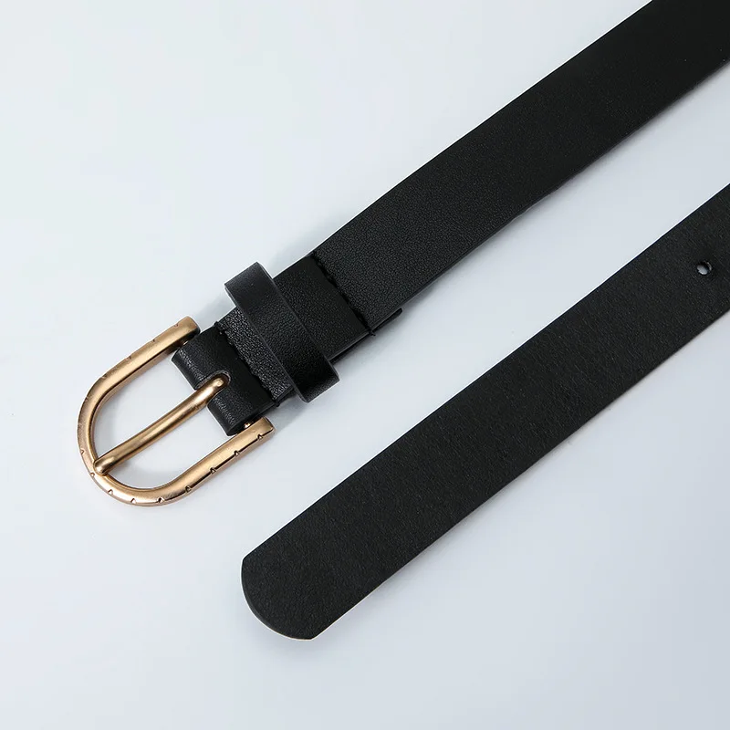 New Simple Pin Buckle Women's Belt Decorative PU Leather Belt with Metal Buckle 106 cm Solid Color Women's Belt for Jeans Pants