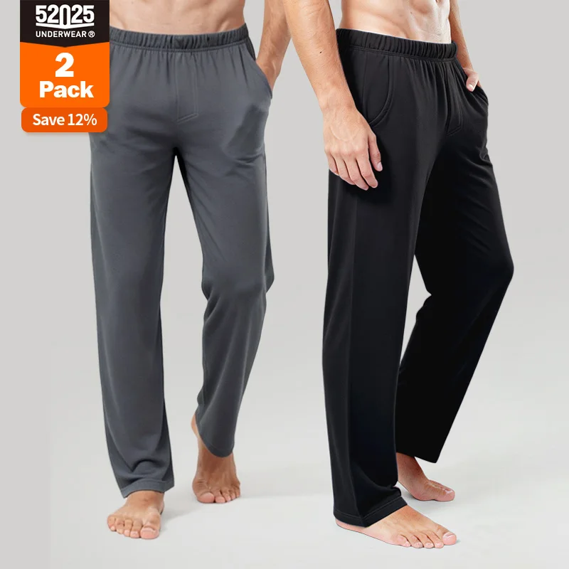 Pantalones de Pijama para Hombre 52025, 100% Algodón, Corte Holgado, Bolsillos Laterales y Comodidad Transpirable para el Día a Día