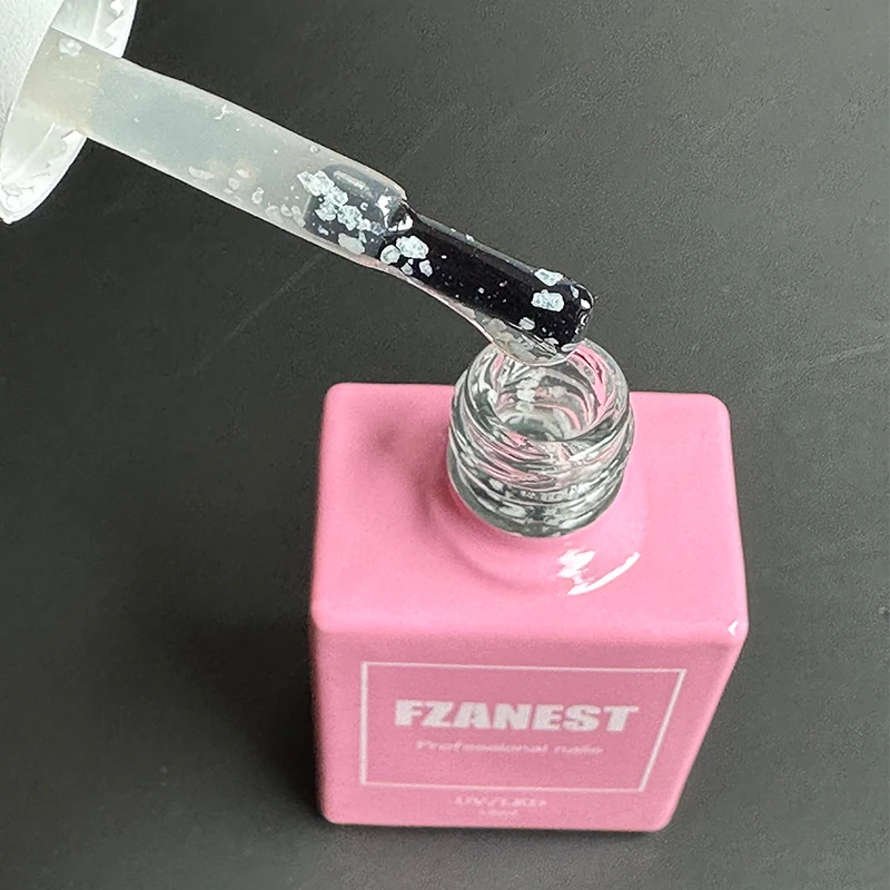 FZANEST Snow Top Coat Base con finitura effetto fiocco di neve e Top Coat Gel accessori per Nail Art forniture per unghie per professionisti