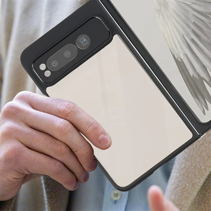 Coque de protection arrière antichoc pour Google Pixel, étui transparent, cadre noir