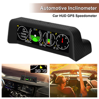 Car HUD Inclinometer Head Up Display GPS Speedometer MPH Compass Digital Slope Angle Meter Altitude Gauge for Off-Road Vehicles