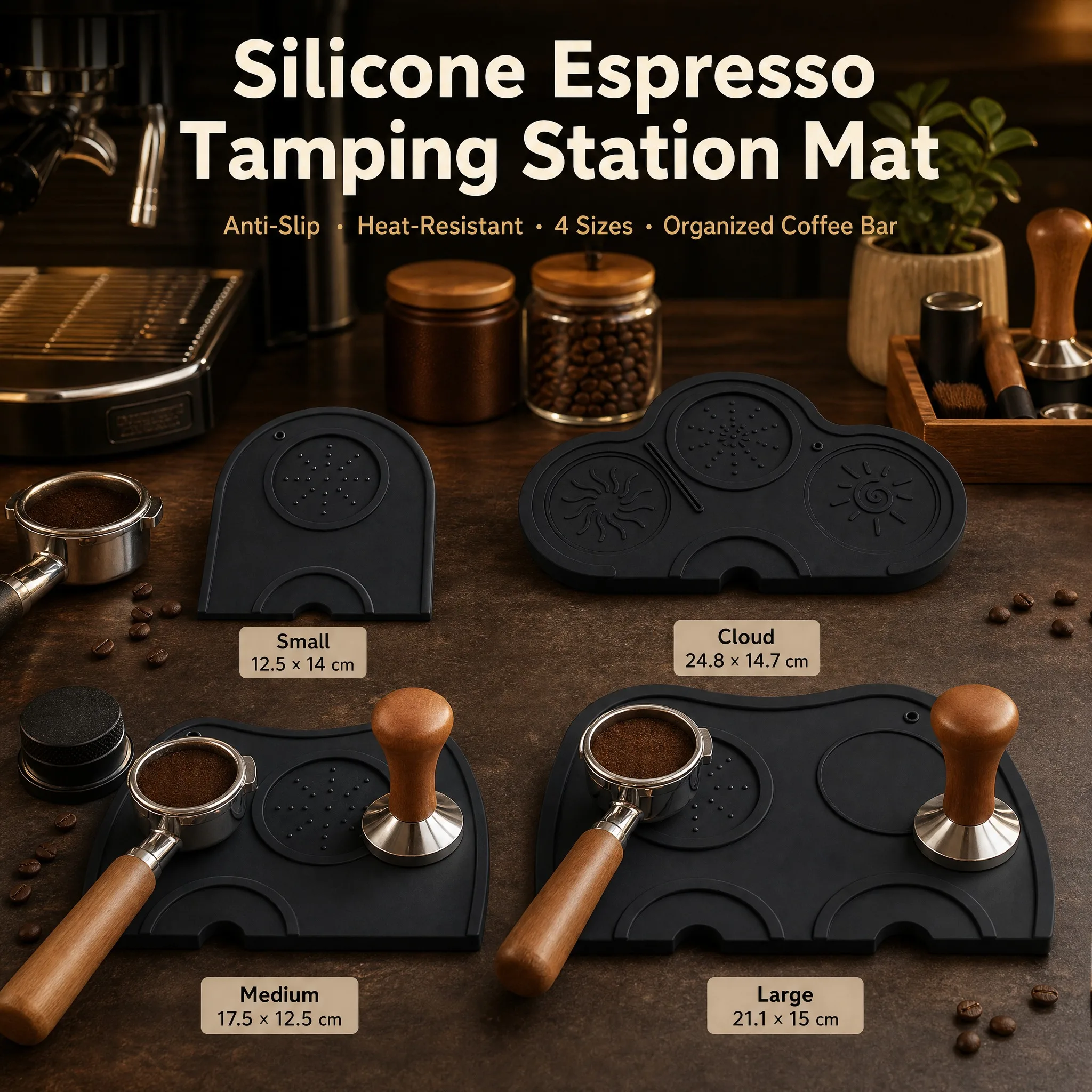 Espresso Coffee Tampers Mat Silicone Tamper Holder Corner Mat Pad Anti-skid Tamper Mat Barista Coffeeware Tamping Tools