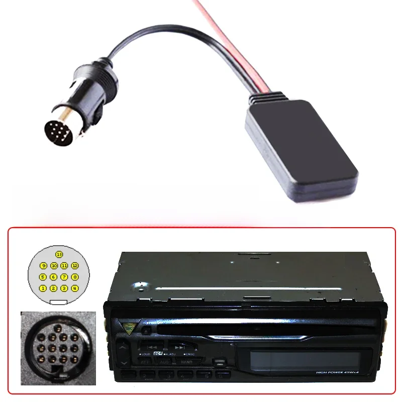 Moduł samochodowy bluetooth Audio przewód Aux Adapter z odbiornikiem dla Kenwood wszystkie 13-pin Stereo CD — zdjęcie 2