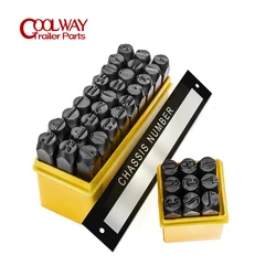 Aluminium Chassic Serial Number Plate Vehicle Date  ID Tag With 4mm Steel Die Metal Number & Letter Stamp Punch Set