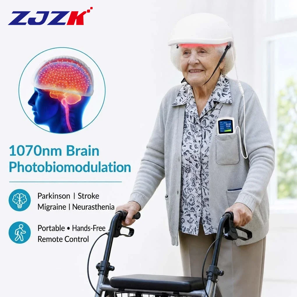 Professional 1070nm Transcranial PBM Helmet 40Hz Neuromodulation Light Therapy Relieve Alzheimer Dementia Parkinson Insomnia