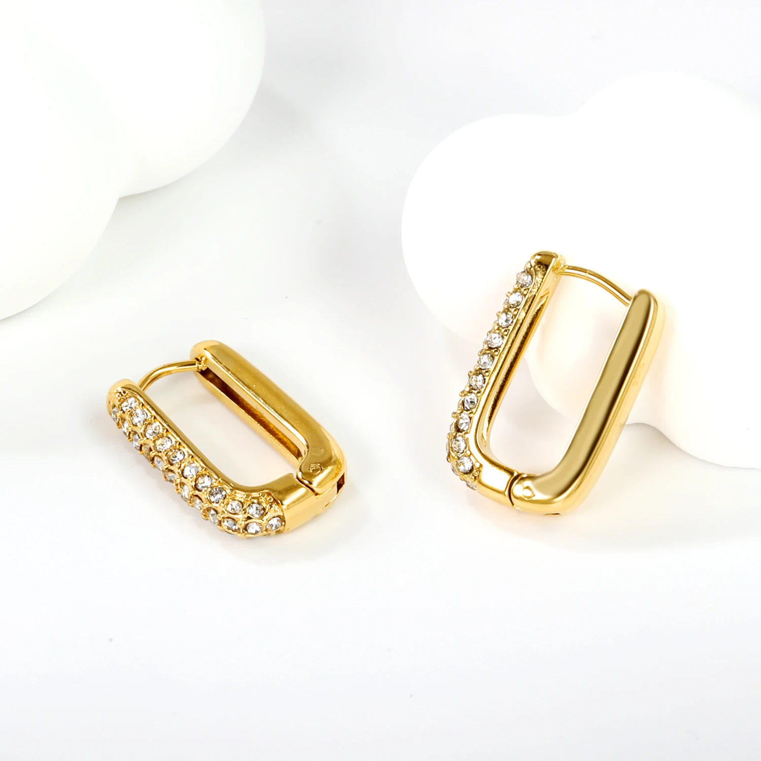 LUXUKISSKIDS Vintage Woman Stainless Steel серьги C Shaped Hoop Earring Fake Pearl Round Ears Clips Thick Hyperbole Jewelr