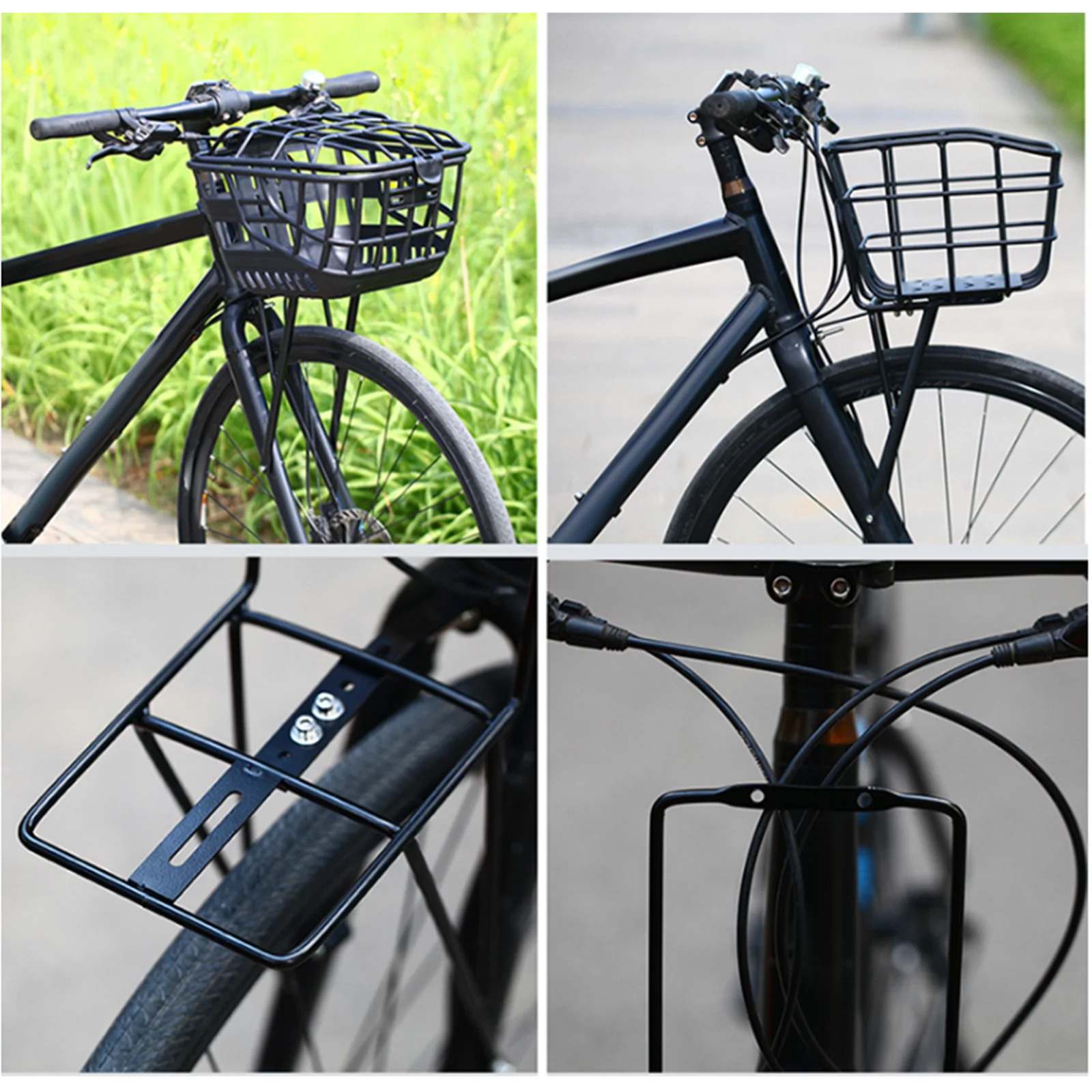 رف أمامي للدراجة، رف معدني لحمل الأمتعة، رف حامل أمامي للدراجة، خفيف الوزن لملحقات ركوب الخيل أثناء السفر #6