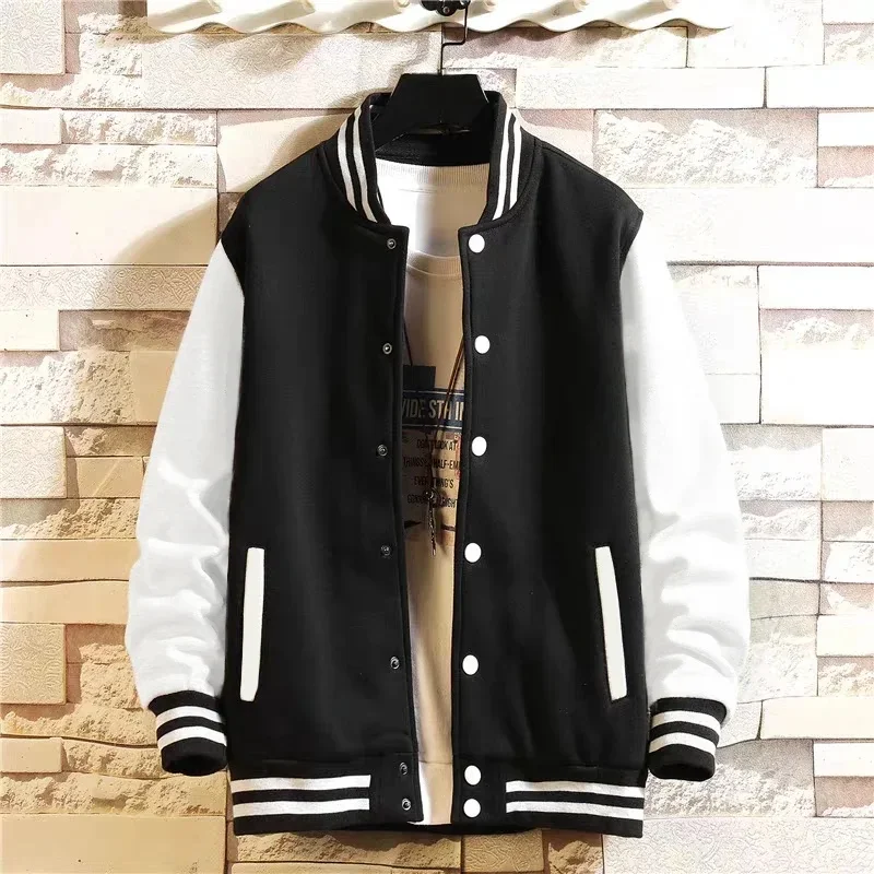AliExpress Black Gray White Solid Color Jacket Loose Oversize S-5XL Clothes Men Women Baseball Uniform Street Coat Warm Fleece Soft Jackets