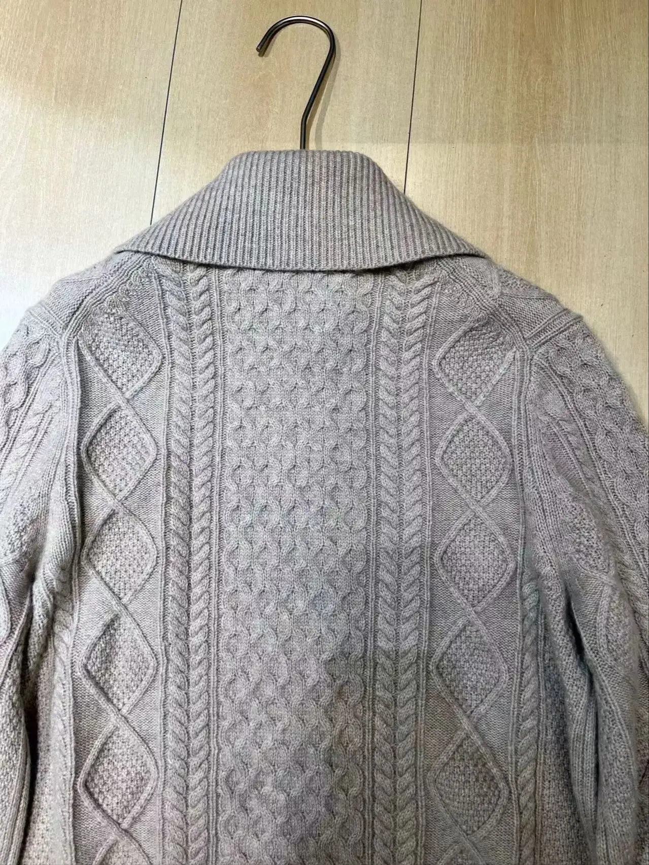 Cárdigan de punto 100% cachemira de color sólido para mujer Otoño-Invierno