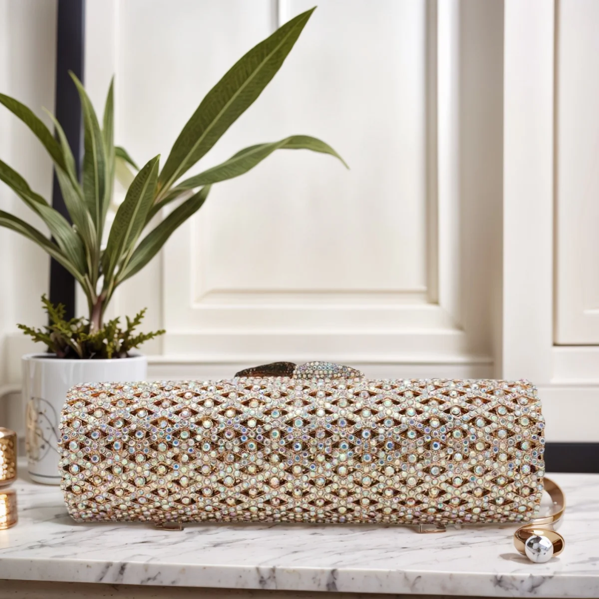 

Charm Women Crystal Evening Bag Dazzling Rhinestone Clutch Purse Luxury Diamond Crossbody Bag Handbag for Prom Party Banquet