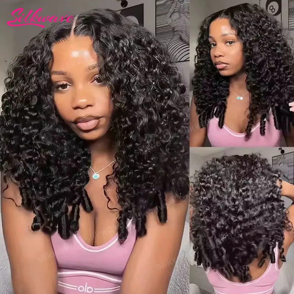 Silkwave 30 40 pouces birman bouclés perruque de cheveux humains Hd dentelle 13x6 vague profonde frontale perruques pour les femmes noires 13x4 vague d'eau avant perruques