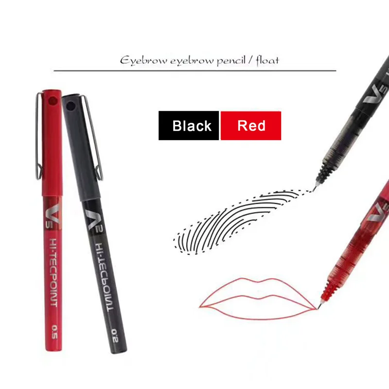 

Black Eyebrow Lip Marker Pen Skin Permanent Make up Supplies Red Surgical Scribe Tool Tattoo Accessories Pens