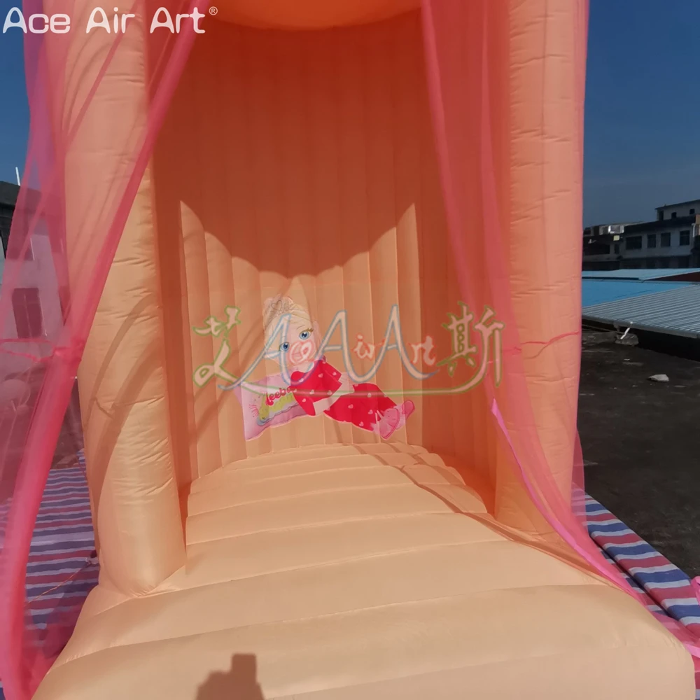 Rideau de Tente Gonflable de Princesse Spire, Pavillon d'Air de Mariage, pour la Journée des Enfants ou Spectacle sur Scène, 3.6mH