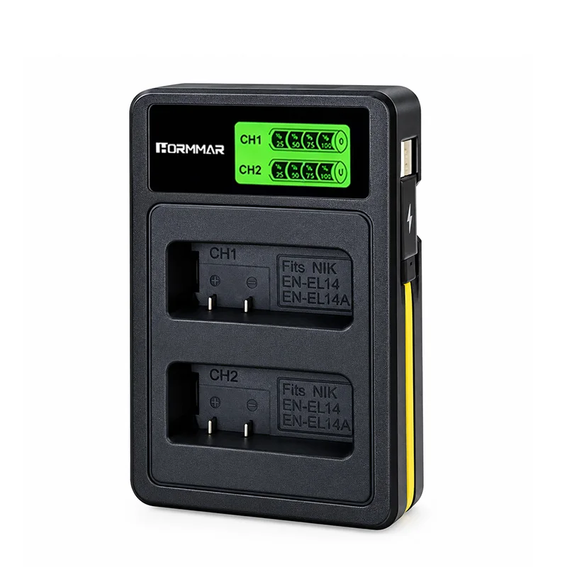 EN-EL14 EN-EL14a Battery Charger USB Type-C Charger for Nikon D5600 D5500 D5300 D5200 D5100 D3300 D3200 Df P7800