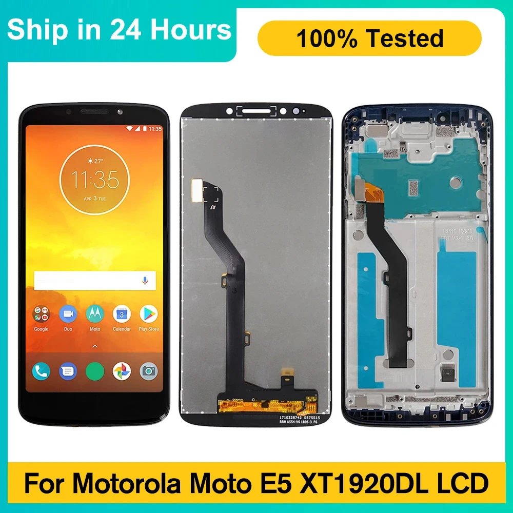 

Original For Motorola Moto E5 LCD Display Touch Screen Digitizer Assembly Replacement, For MotoE5 XT1920DL, XT1920-DL with Frame