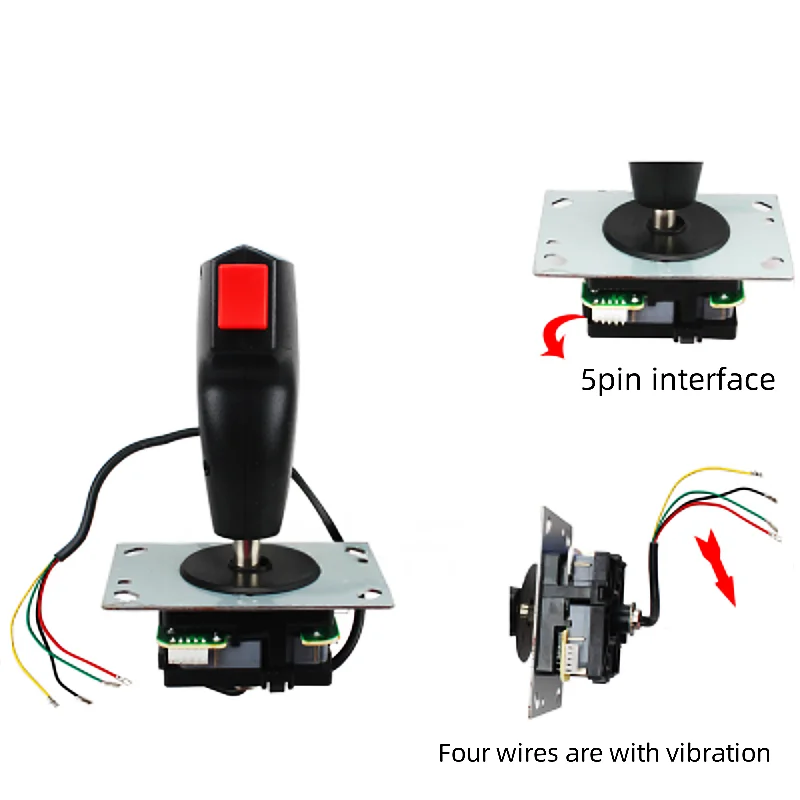 

5p Pin Interface Flight Joystick For Arcade Game VR Simulator Crane Vending Machine With Vibration