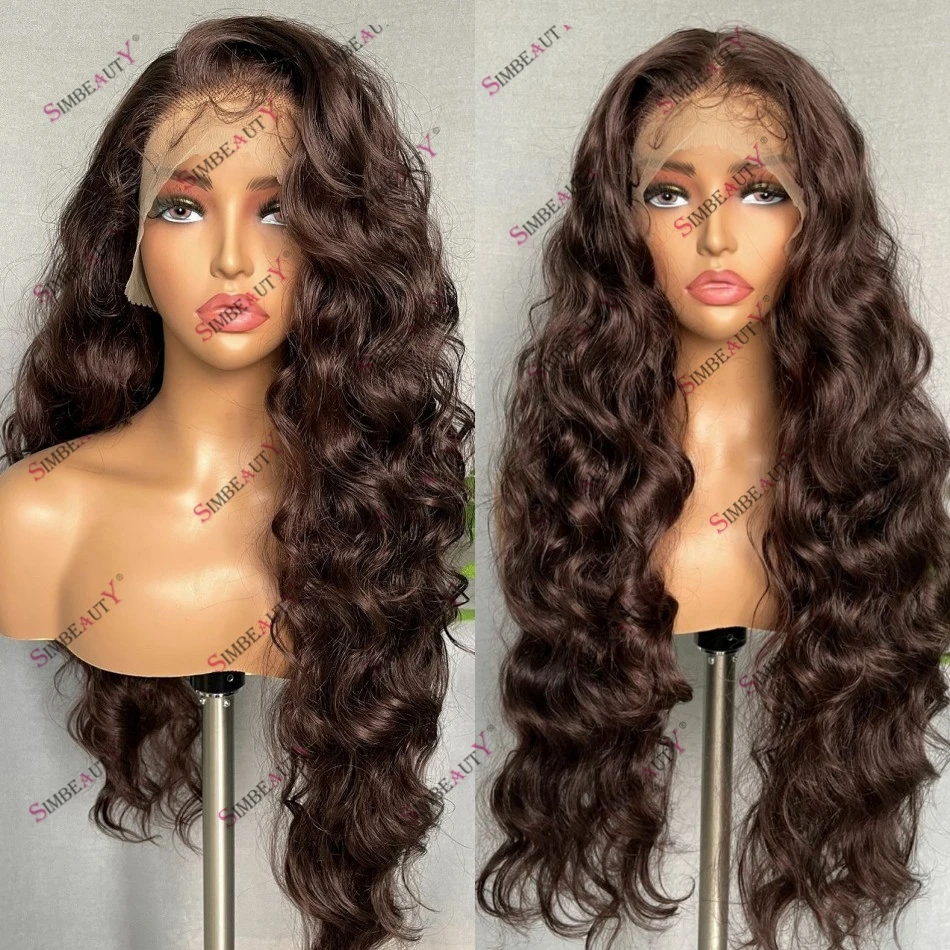 

Chocolate Brown Loose Deep Wave 250% Density Human Hair Lace Front Wig for Women 13x6 Deep Part Remy Brazilian Hair Wigs Natural