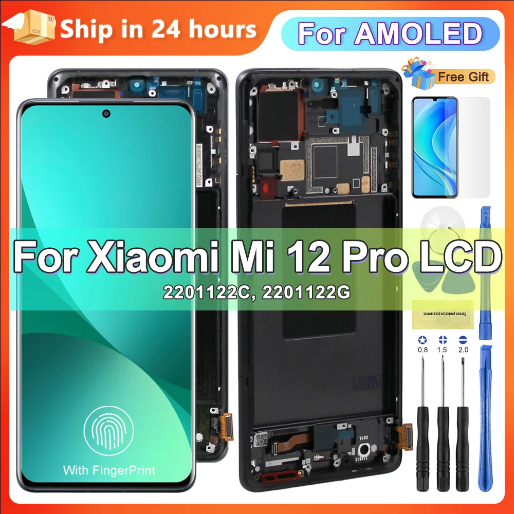 6.73\'\' AMOLED For Xiaomi Mi 12 Pro LCD Display Touch Screen Digitizer Assembly Fo Xiaomi 12 Pro 2201122C 2201122G with Frame