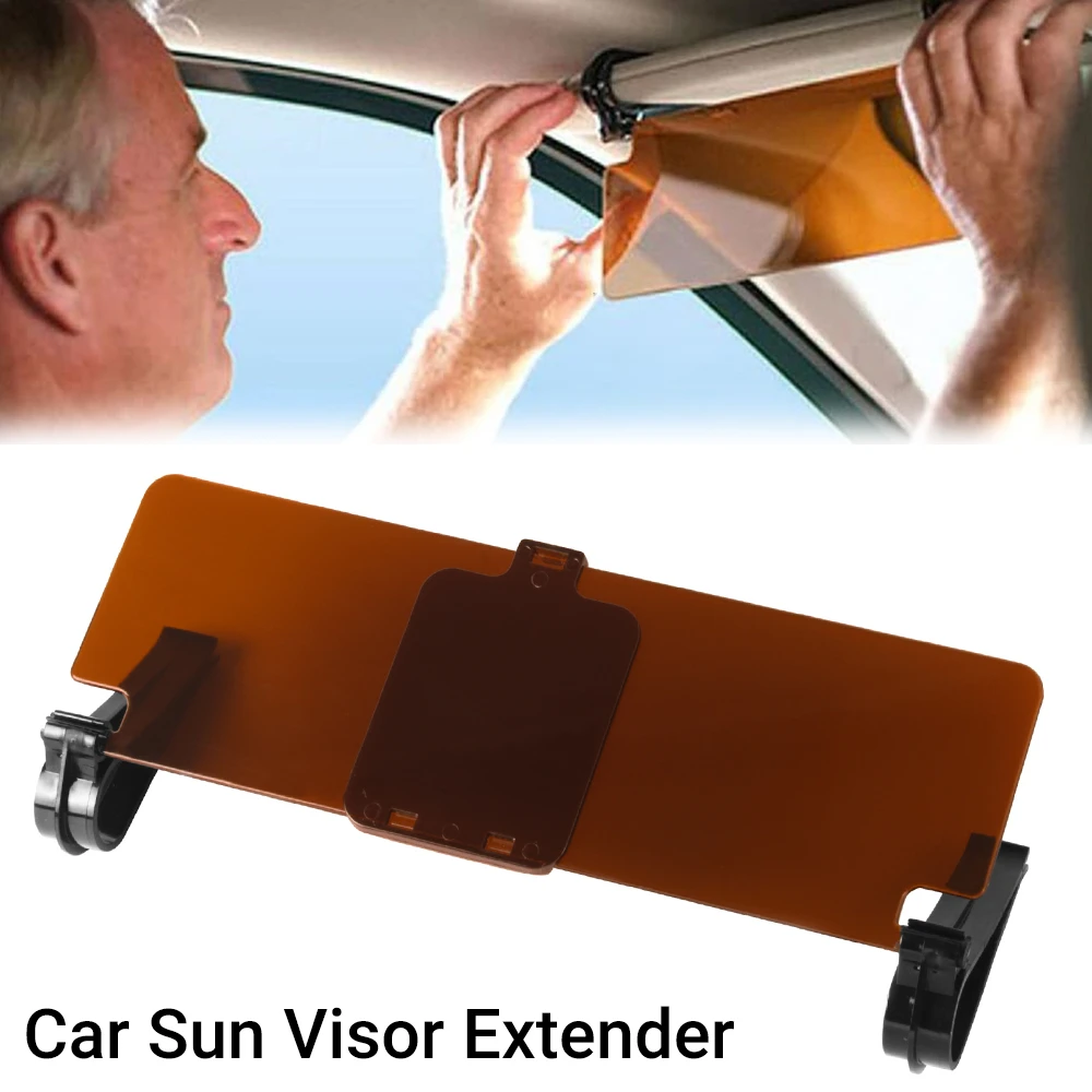 Car Sun Visor Extender Clip On Anti Glare Night Day Dazzle Drive Safety Sunshade