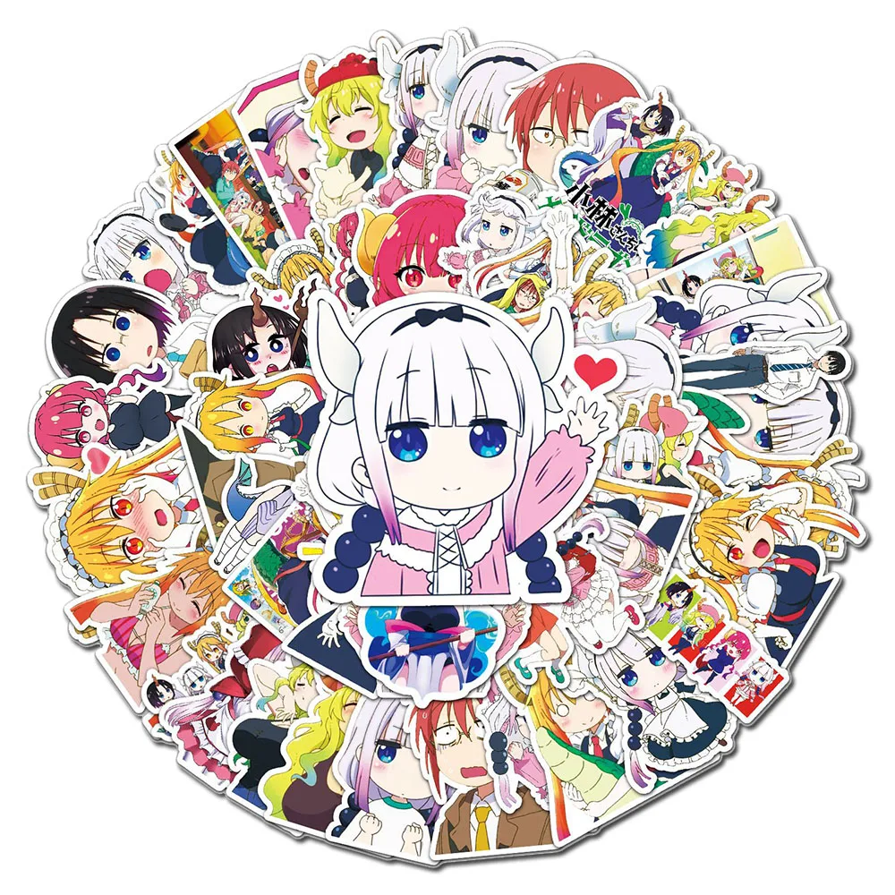 10/30/50PCS Miss Kobayashi\'s Dragon Maid Sticker Kawaii Anime Graffiti Decals Sticker DIY Phone Stationary Suitcase Skateboard