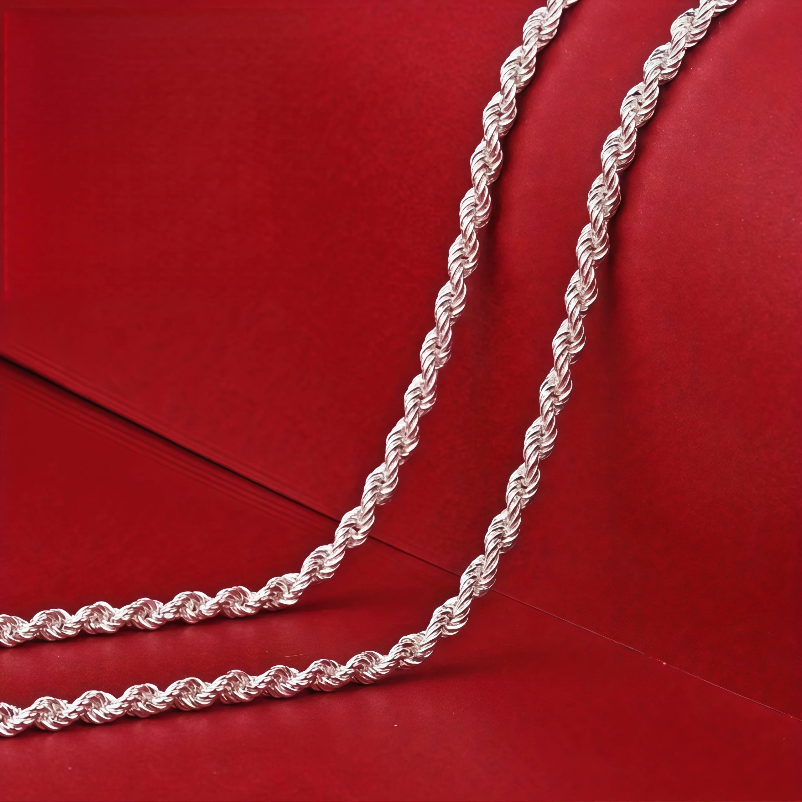 (الشراء لتلقي هدية مجانية) قلادة طويلة على شكل حبل، سلسلة ملتوية من الفولاذ المقاوم للصدأ، تصميم بسيط للجنسين