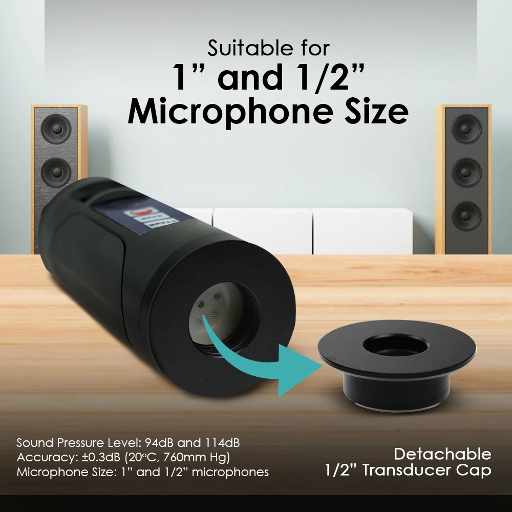 Digital Sound Level Meter Calibrator 94dB & 114dB Best For 1/2 Inches And 1 Inch Microphone Sonometer Noise Decibel Tester