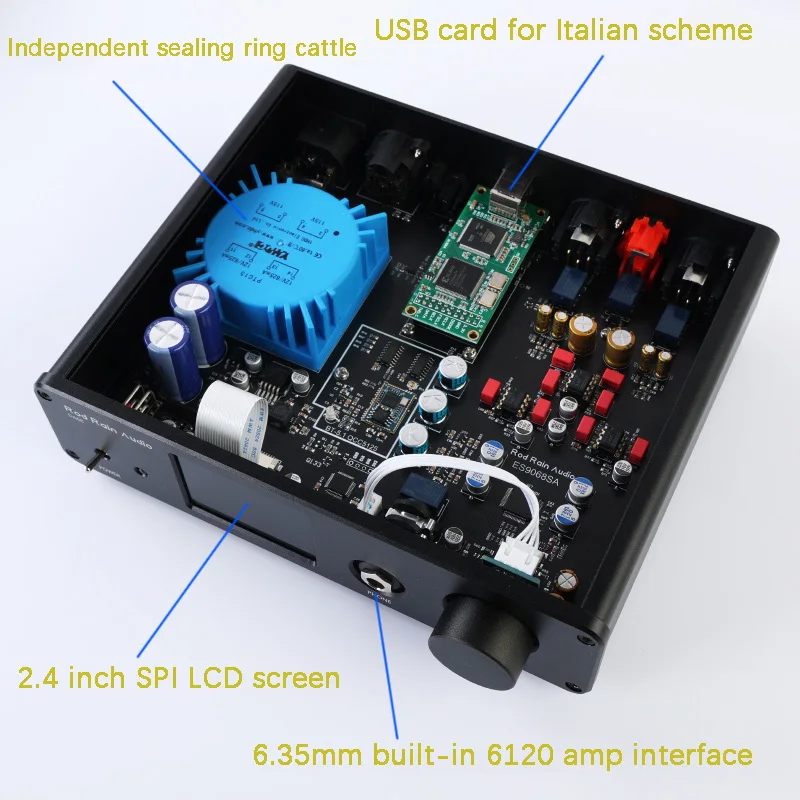 

Rhodes rain DA68 desktop HIFI Bluetooth ES9068 decoder USB sound card digital interface supports DSD512